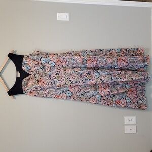 Eshakti Womens V neck Floral Sleeveless Maxi dress sz 1X/18W
